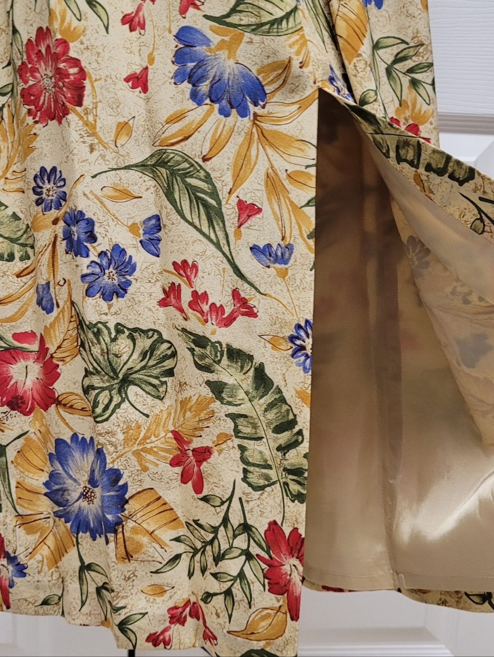 Maggy London Silk Vintage Open Back  Floral Maxi Dress Size 14 - Picture 9 of 11